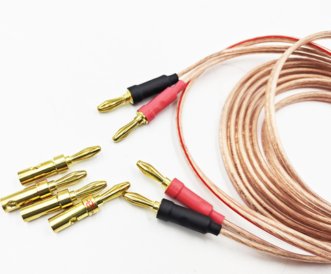 Przejrzysty 14Gauge Banana Wire dla Bi-Wire Bi-Amp HiFi Surround Sound 99,9% OFC Copper