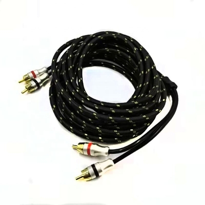 5.5mm średnica zewnętrzna PVC Jacketed Car Audio RCA Kabel 2M-2M dla wysokiej jakości