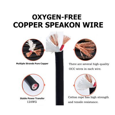 Twist Lock 2 Conductor Speaker Cable Professional 50FT Długość do zastosowań audio