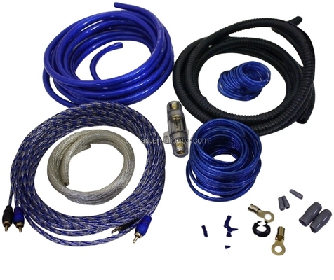 8 Ga Ofc CCA 100% Mężczyzna-Mężczyzna Głośnik samochodowy Audio Kabel Wzmacniacz Subwoofer Instaluj zestaw Konduktor Goły miedź Czarny/Błękitny/Czerwony