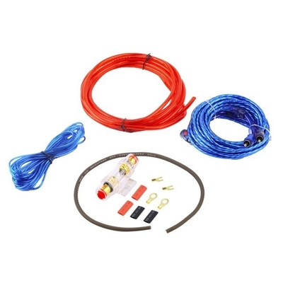 Kabel zasilania z połączeniem płci męskiej 8 GA Zestaw okablowania wzmacniacza samochodowego z gołym przewodnikiem miedzianym i kablem CCA/OFC