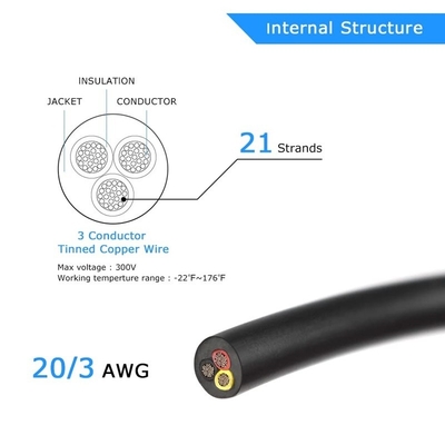 18AWG 2 Przewodnik 20AWG 3 Przewodnik Drut elektryczny Węzeł PVC Węzeł miedziany