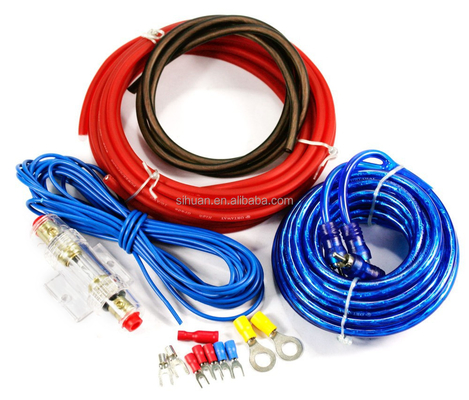 Zestaw przewodników typu 8ga Gauge Car Audio Amp Wiring Kit dla kompatybilności głośników powietrznych w pojazdach