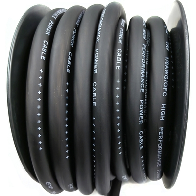 1/0 AWG Oversize Gauge 4/0 GA Auto Audio OFC Kabel zasilający Soft Touch Elastyczna kurtka z PVC