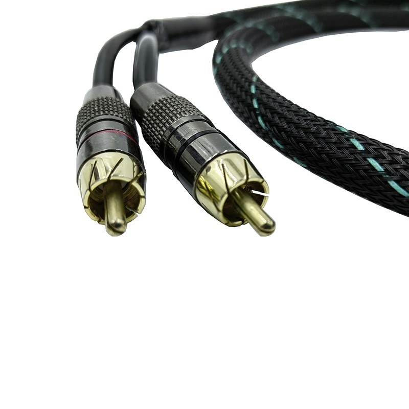 Kabel RCA od mężczyzny do mężczyzny 2 z nylonem z przędzy rozszerzalną rękawicą 9,5 mm średnicy zewnętrznej