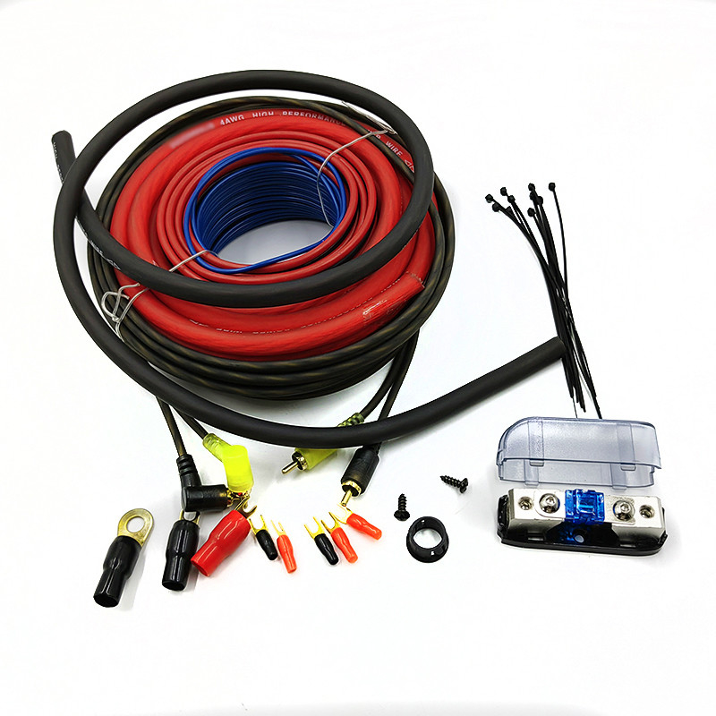 8 Ga Ofc CCA 100% Mężczyzna-Mężczyzna Głośnik samochodowy Audio Kabel Wzmacniacz Subwoofer Instaluj zestaw Konduktor Goły miedź Czarny/Błękitny/Czerwony