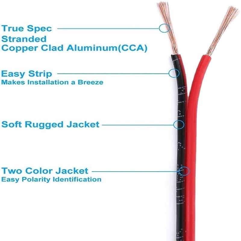 Flexible Wire Ext 2pin 2 Color Red Black Cable for LED Strips Extension Electrical Wire (Flexible Wire Ext 2pin 2 Color Red Black Cable for LED Strips Extension Electrical Wire) - przewód elektryczny