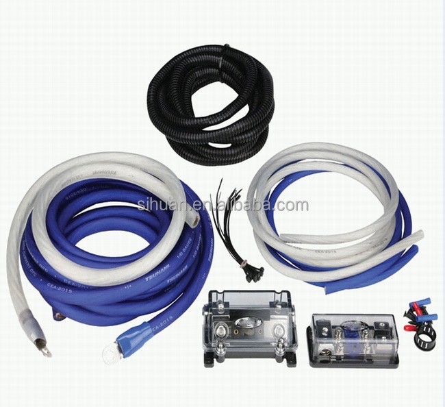 OFC Conductor 0 2 4 6 8 AWG Gauge GA Car Audio Cable Kit dla systemu głośników