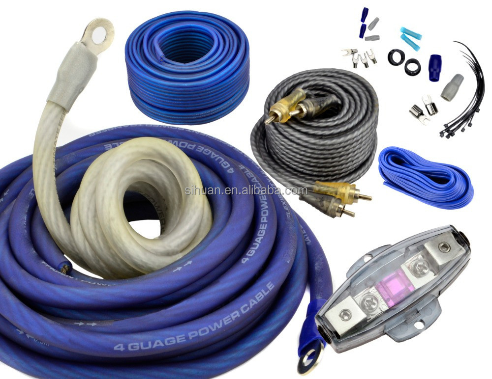 CCA 4/8 Gauge Auto Audio Accessories Car Amp Wiring Kit z osłoną bez osłony